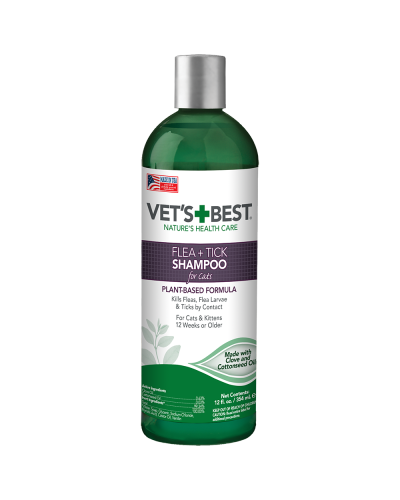 Шампунь для котів Vet`s Best Flea&Tick Shampoo for Cats від комах для котів 355мл (vb10604)