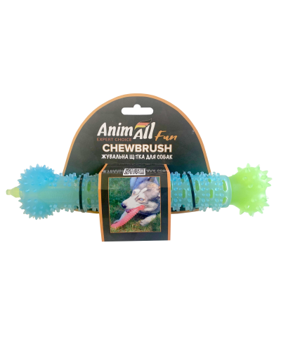 AnimAll Фан жевательная щетка-кость голубая с зеленым, 24 см