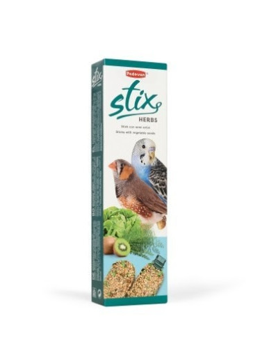 Ласощі для дорослих хвилястих та маленьких екзотичних птахів Padovan Stix Herbs Cocores 80 г (PP00141)