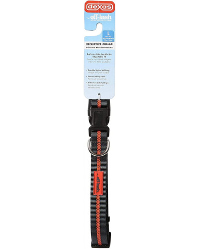 Нашийник для собак Dexas Off-Leash Collar 25-41см чорний/помаранчевий (PWC010-432-2027)