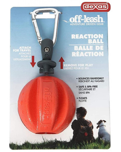 Игрушка для собак Dexas Off Leash Reaction Ball мяч с карабином (PWT011-2027)