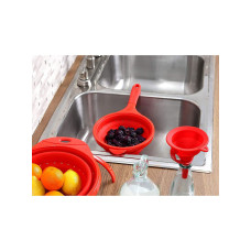 Дуршлаг складной силиконовый с ручкой Dexas Pop Strainer Red 1900 мл 20 см красный (GCC1795)