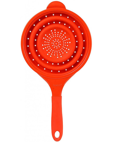 Дуршлаг складной силиконовый с ручкой Dexas Pop Strainer Red 1900 мл 20 см красный (GCC1795)