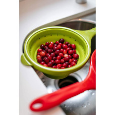 Дуршлаг складной силиконовый с ручкой Dexas Pop Strainer Green 1900 мл 20 см cалатовый (GCC383)