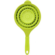 Дуршлаг складной силиконовый с ручкой Dexas Pop Strainer Green 1900 мл 20 см cалатовый (GCC383)
