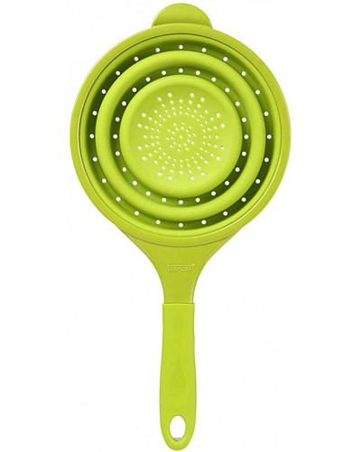 Дуршлаг складной силиконовый с ручкой Dexas Pop Strainer Green 1900 мл 20 см cалатовый (GCC383)