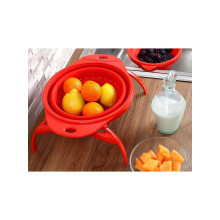 Дуршлаг складной на ножках Dexas Collapsible Colander 3800 мл 25 см силиконовый красный (10CC1795)