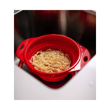 Дуршлаг складной на ножках Dexas Collapsible Colander 3800 мл 25 см силиконовый красный (10CC1795)