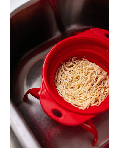 Дуршлаг складной на ножках Dexas Collapsible Colander 3800 мл 25 см силиконовый красный (10CC1795)