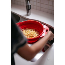 Дуршлаг складной на ножках Dexas Collapsible Colander 3800 мл 25 см силиконовый красный (10CC1795)