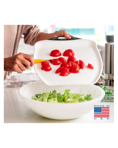 Доска-поднос кухонная Dexas Chop&Scoop Cutting Board S для нарезки и сервировки 33х24 см Белый (322-32-25)