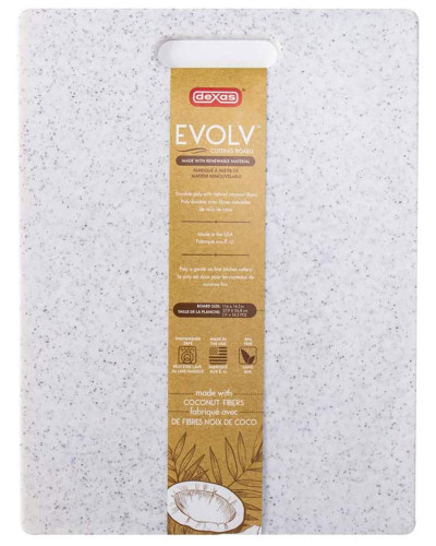 Кокосовая доска для нарезки Dexas PolyFiber Coconut Board EVOLV Полифибер 37х28 см Белая с черным (451-PC32)