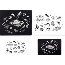Набір ультратонких дошок Dexas Grippmat® Set 4шт White&Black 28х19/38х30 Білий/Чорний (652-P7P10-4PK)