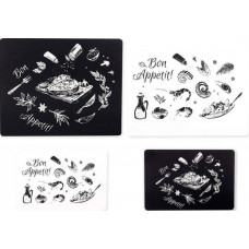 Набір ультратонких дошок Dexas Grippmat® Set 4шт White&Black 28х19/38х30 Білий/Чорний (652-P7P10-4PK)