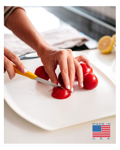Доска-поднос кухонная Dexas Chop&Scoop Cutting Board M для нарезки и сервировки 36х28 см Белая (328-32-25)