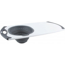 Мультифункциональная доска Dexas Over The Sink Strainer Grippboard Стрейнер 58х32 с дуршлагом серый (42832-60)