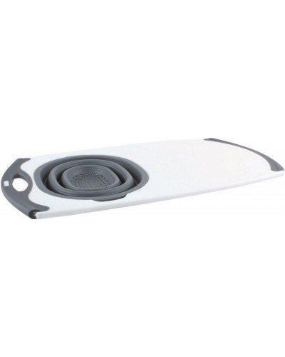 Мультифункциональная доска Dexas Over The Sink Strainer Grippboard Стрейнер 58х32 с дуршлагом серый (42832-60)