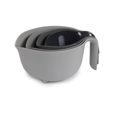 Набір пластикових чаш для змішування Dexas Miхing Bowl Set із мірною шкалою 4шт cірий (GMBS4-432)