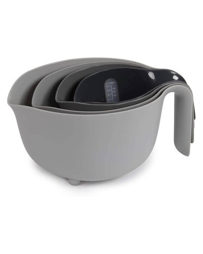 Набор пластиковых чаш Dexas Miхing Bowl Set с мерной шкалой 4шт cерый (GMBS4-432)