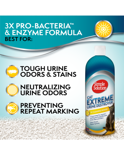 Засіб Simple Solution Cat Extreme Urine Destroyer видалення плям і нейтралізації запаху сечі кішок 945 мл (ss13431)