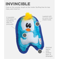 Іграшка для собак Outward Hound Invincibles Pinguin XS (Пінгвін-пищалка) мала блакитний 20 см (oh67806)