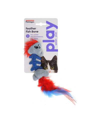 Іграшка для котів Petstages Feather Fish Bone Cat Toy рибка з пір’ям 19см (pt90022)