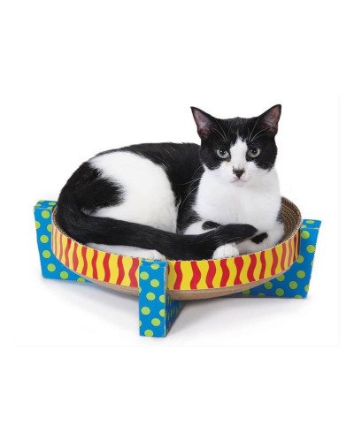 Іграшка для котів Petstages Scratch Snuggle & Rest Tan (Дряпалка-лежанка) 34х34х10 см блакитний (pt394)
