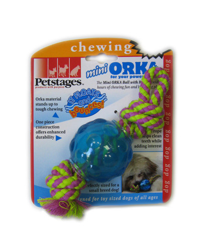 Игрушка для собак Petstages Mini Orka Ball (Орка мини мячик с канатом) D-6 см (pt222)