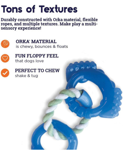 Игрушка для собак Petstages Orka Dentalinks (Орка Кольца для зубов) 27x14x2.5см синий (pt68116)