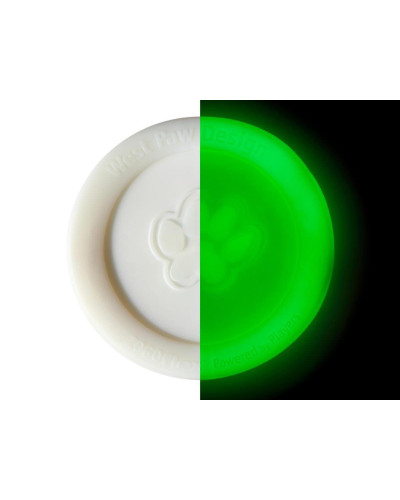Игрушка для собак West Paw Zisc Glow Flying Disc фрисби светящийся 17 см Белый (ZG029GLO)