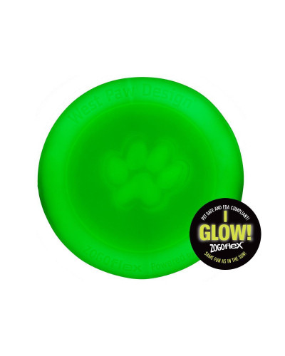 Игрушка для собак West Paw Zisc Glow Flying Disc фрисби светящийся 17 см Белый (ZG029GLO)