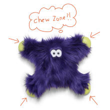 Игрушка для собак West Paw Lincoln Zogoflex HardyTex пушистая пищалка 24х28 см Фиолетовый (DD003PUF)