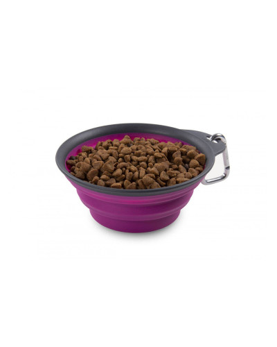 Складная миска для собак и котов Dexas Collapsible Travel Cup S c карабином 240 мл Пурпурный (PW2004322405)