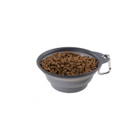 Складная миска для собак и котов Dexas Collapsible Travel Cup S c карабином 240 мл Серый (PW200432429)