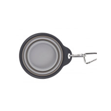 Складна миска для собак та котів Dexas Collapsible Travel Cup S з карабіном 240 мл Сірий (PW200432429)