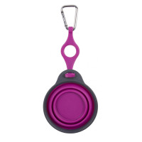 Дорожня миска для тварин Dexas Travel Cup w Bottle Holder&Carabiner з кріпленням пляшки та карабін 240мл Пурпурний (PW2204322405)