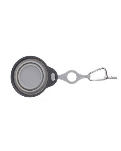 Дорожня миска для тварин Dexas Travel Cup w Bottle Holder&Carabiner з кріпленням пляшки і карабін 240мл Сірий (PW220432429)