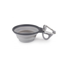 Дорожня миска для тварин Dexas Travel Cup w Bottle Holder&Carabiner з кріпленням пляшки і карабін 240мл Сірий (PW220432429)