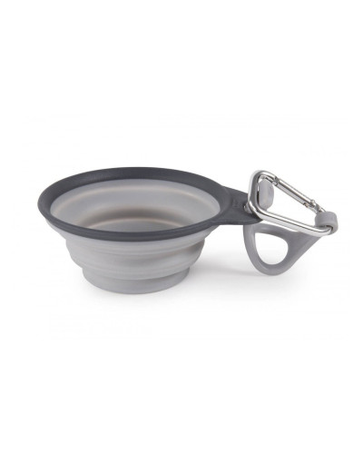 Дорожня миска для тварин Dexas Travel Cup w Bottle Holder&Carabiner з кріпленням пляшки і карабін 240мл Сірий (PW220432429)