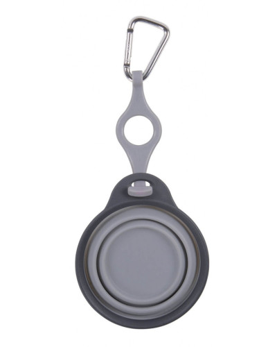 Дорожня миска для тварин Dexas Travel Cup w Bottle Holder&Carabiner з кріпленням пляшки і карабін 240мл Сірий (PW220432429)