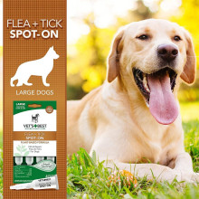 Краплі Vet's Best Flea&Tick Drops Large для собак вагою від 18 кг 4 туби (vb10520)