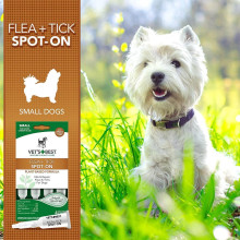 VET`S BEST Flea&Tick Drops Small краплі від бліх та кліщів для собак до 7 кг (1,6 мл х 4)
