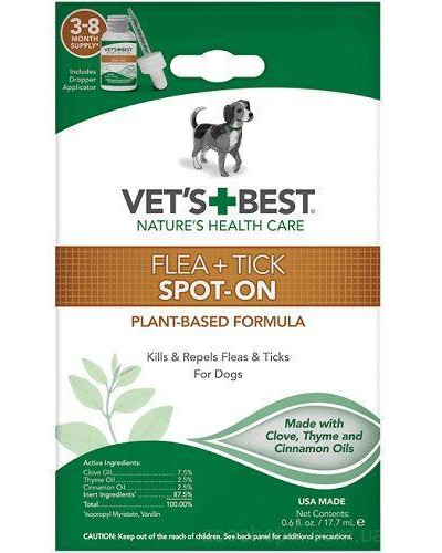 Vets Best FLEA TICK SPOT-ON BOTTLE краплі від бліх та кліщів для собак 17,7 мл