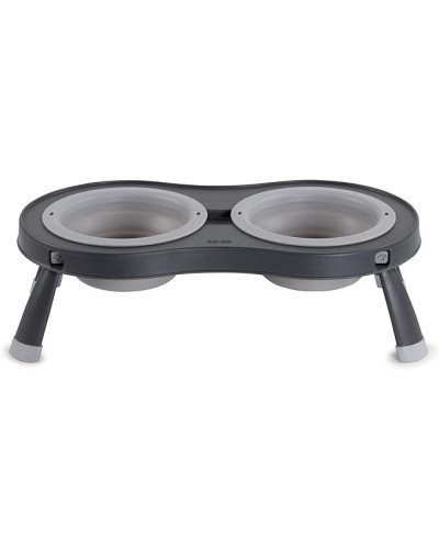 Миска двойная для животных Dexas Double Elevated Feeder на складной подставке 600 мл серый (PW110432429)