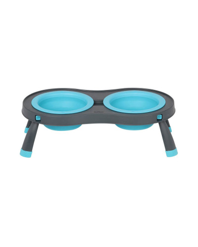 Миска двойная для животных Dexas Double Elevated Feeder на складной подставке 240 мл голубой (PW1004322194)