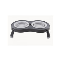 Миска двойная для животных Dexas Double Elevated Feeder на складной подставке 240 мл серый (PW100432429)