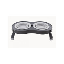 Миска двойная для животных Dexas Double Elevated Feeder на складной подставке 240 мл серый (PW100432429)