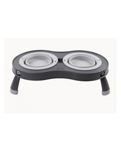Миска двойная для животных Dexas Double Elevated Feeder на складной подставке 240 мл серый (PW100432429)