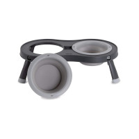 Миска двойная для животных Dexas Double Elevated Feeder на складной подставке 240 мл серый (PW100432429)