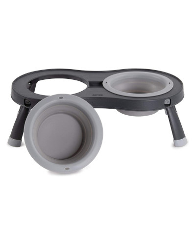 Миска двойная для животных Dexas Double Elevated Feeder на складной подставке 240 мл серый (PW100432429)
